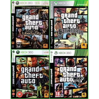 Grand Theft Auto  แกรนด์เทฟต์ออโต (GTA) ทุกภาค แผ่นเกม xbox360 สำหลับเครื่องแปลง RGH/JTAC  LT2.0 LT3.0