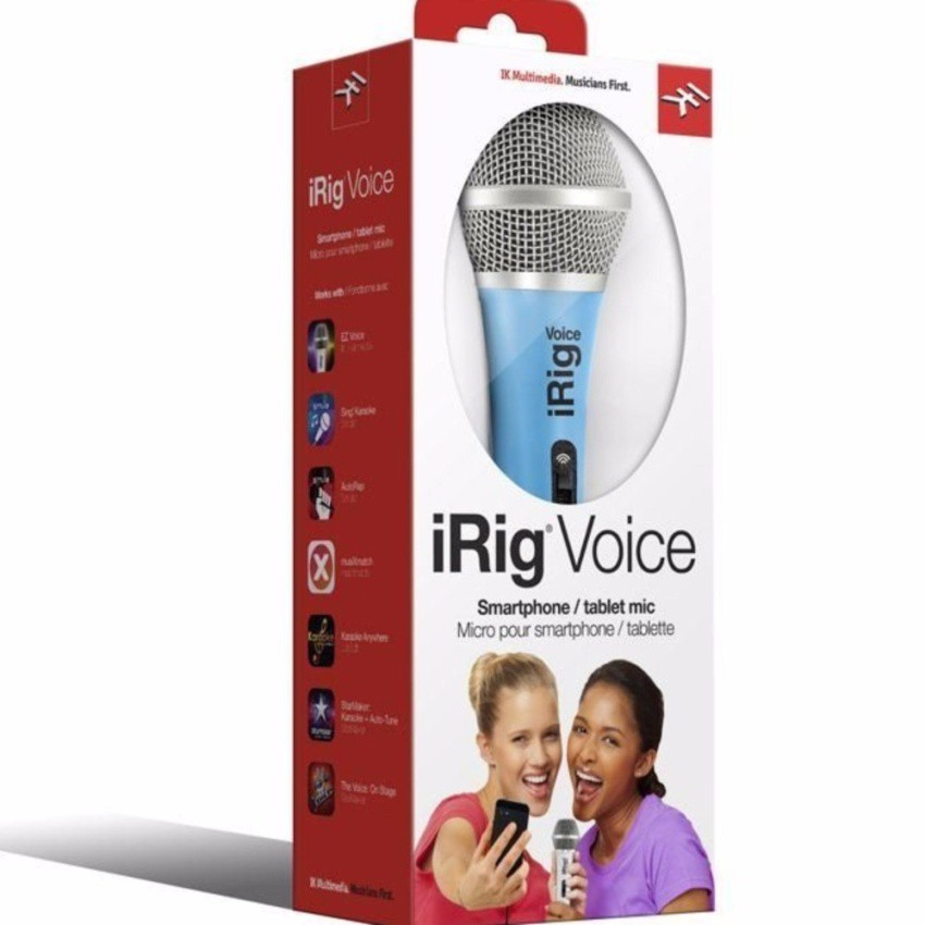 IK Multimedia Irig Voice ไมโครโฟนบันทึกเสียงสำหรับ i Phone / i Pad / i Pod Touch  (Cyan)