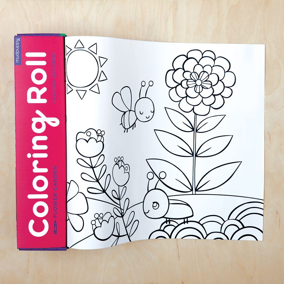 กระดาษม้วนระบายสี ลายสวนดอกไม้ (Flower Garden Coloring Roll)