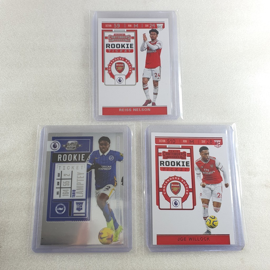 Panini Rookie Ticket การ์ด RC นักฟุตบอล การ์ดนักฟุตบอล การ์ดนักบอล Arsenal Brighton Willock Lamptey 