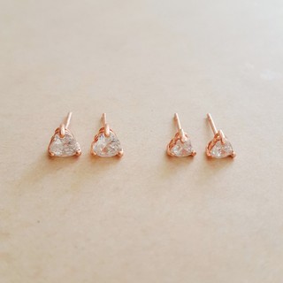 ต่างหู heart shaped diamond