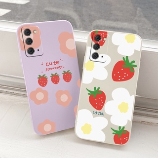 เคสสตรอเบอร์รี่มือถือ ซิลิโคนเหลว Phone Case For Samsung Galaxy Note 20 Ultra 20Ultra 10 Plus 10Plus 9 ปกหลังโทรศัพท์อ่อน