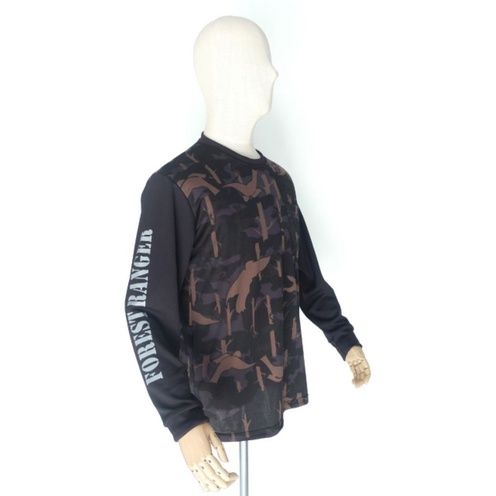 เสื้อยืดลายพรางดำอุทยาน สกรีนแขน FORESTRANGER – โปรปัง