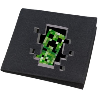 กระเป๋าสตางค์ ใบสั้น ขนาดใหญ่ จุของได้เยอะ ลายการ์ตูนอนิเมะ Minecraft Coolpa สําหรับผู้ชาย และผู้หญิง