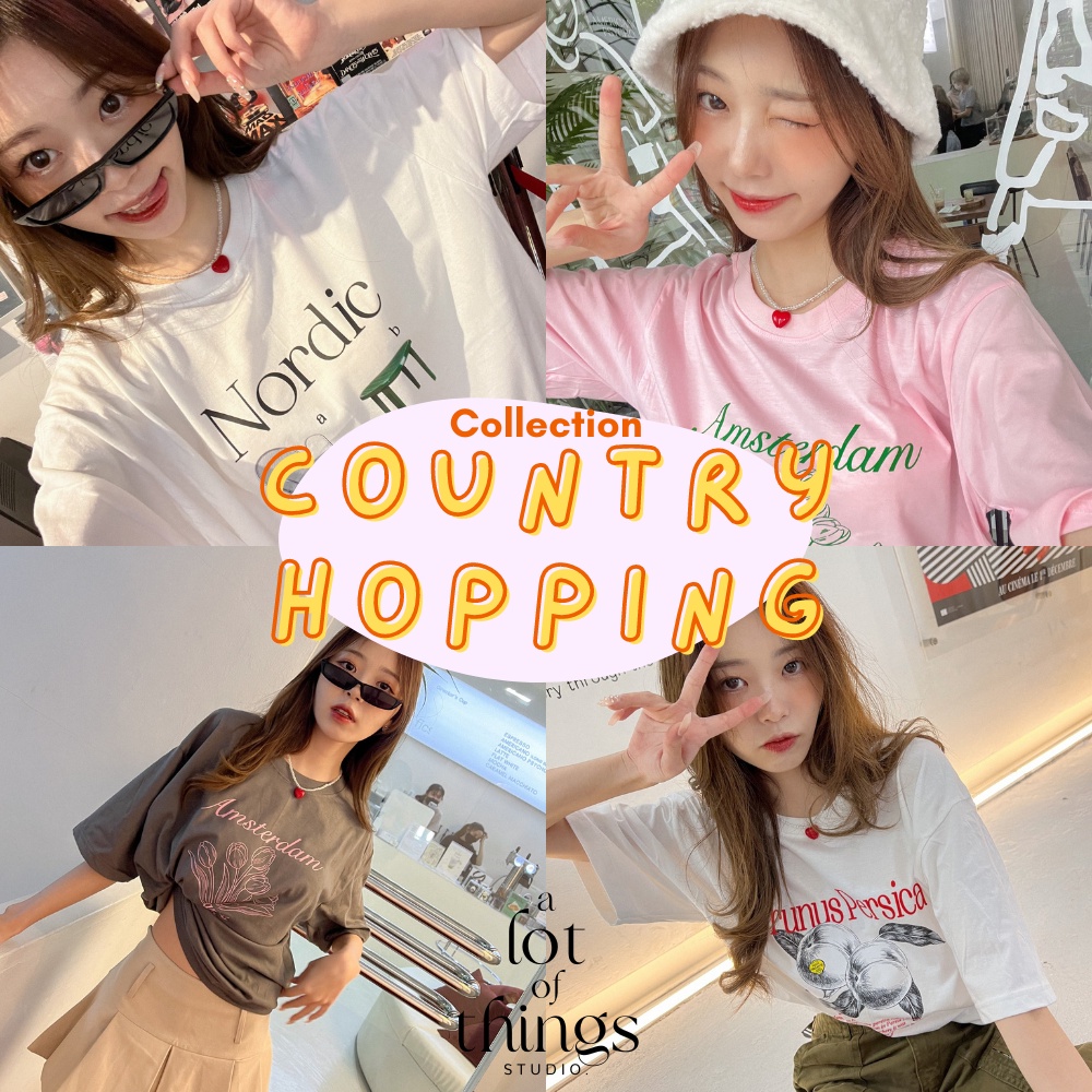 [ALOTs] พร้อมส่ง ✨ NEW! 💫 เสื้อยืด T-Shirt Comfy Cotton | Collection 'country hopping' | ใส่ยังไงก็ส