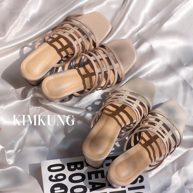 พร้อมส่ง ❗️❗️รองเท้าส้นสูง Gridy heels  KK0019 ตาราง  รองเท้าผู้หญิง highheel