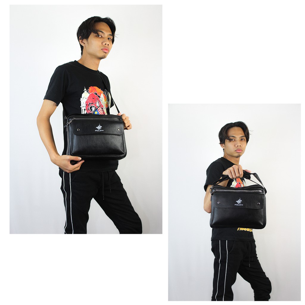 {SP13} [HOT ITEM COMING!!!] AUNTHENTIC PU LEATHER POLOXIII BIG SLING BAG