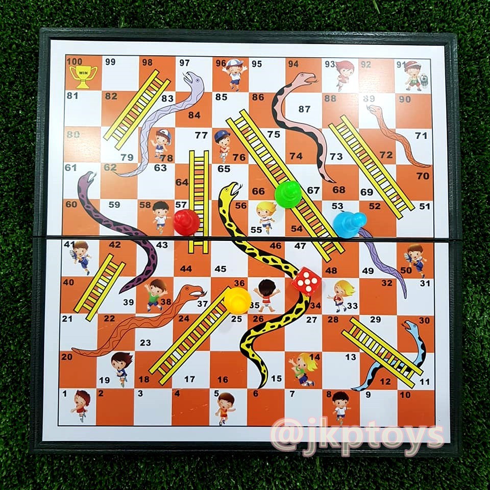 Educational Toys 145 บาท ของเล่นเสริมพัฒนาการ เกมบันไดงู (แม่เหล็ก) (Snake Ladders) รุ่นยอดนิยม เป็นเเม่เหล็ก กระดานพับเก็บ พกพาได้ ขนาด 30×30 ซม Mom & Baby