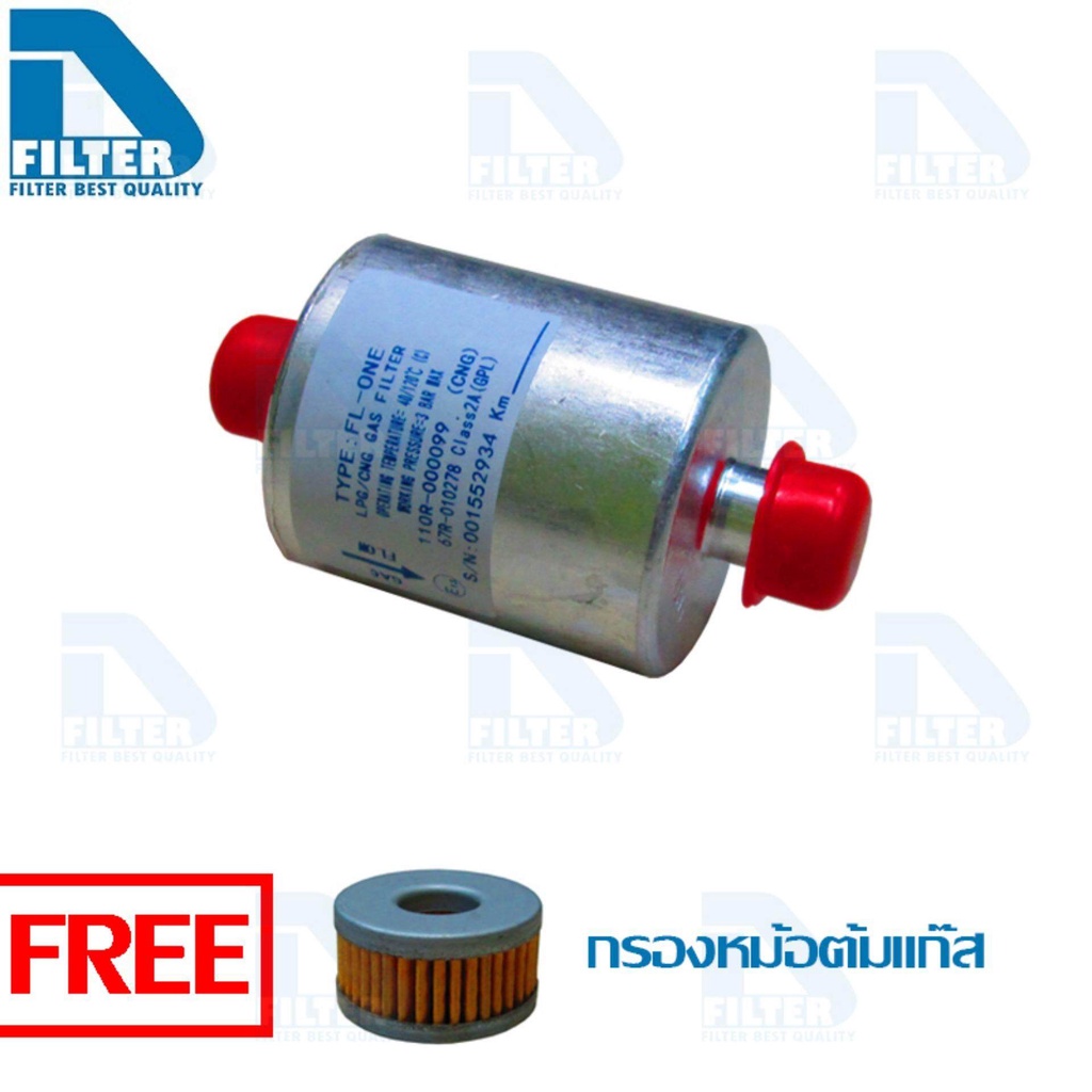 กรองแก๊ส LPG/NGV แกนใหญ่ (12mm*12mm) แถมกรองหม้อต้มแก๊ส Tomasetto By D Filter (ไส้กรองแก๊สรถยนต์) RA