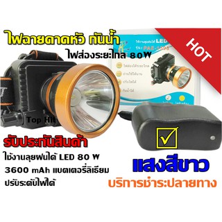 ไฟฉาย LED ไฟคาดหัว ไฟแสงสีขาว PAE 1598 ความจุ 3600 mAH หน้าโคมกว้าง 4.5 ซม Rechargeable LED Flash light