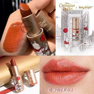 ♥หมีพู♥ สีส้มอิฐ  ลิปสติกเนื้อกำมะหยี่แมทท์【Disney Christopher Robin x Winnie the Pooh】 Honey Velvet Lipstick 3.5g