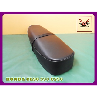 HONDA CL90 S90 CS90 "BLACK" COMPLETE BOUBLE SEAT with "BLACK" TRIM // เบาะ เบาะรถมอเตอร์ไซค์ สีดำ ผ้าเรียบ ขอบดำ