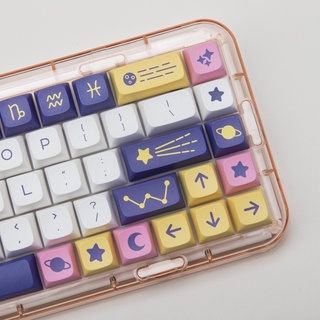 132 คีย์ Astrology Keycaps XDA Profile Constellation Space PBT Dye Sub คีย์บอร์ดแบบกลไก Keycap