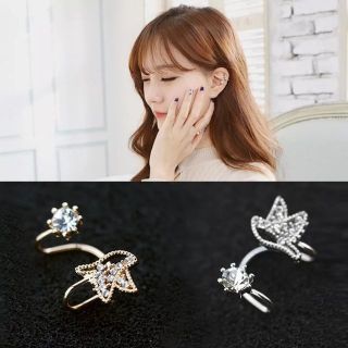 ต่างหูหนีบนกน้อย คริสตัล • Tiny Bird Ear cuff