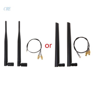 Cre เสาอากาศ WiFi 2.4GHz 5GHz 6dBi RP-SMA ตัวเมีย 30 ซม. U.FL IPX IPEX เป็น RP-SMA ตัวเมีย สําหรับ WiFi Ro ไร้สาย