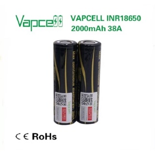 ของแท้100%ได้ถ่าน2ก้อน[PRO]Vapcell INR18650 2000mAh 38A 3.7V แถมกระเป๋าใส่ถ่าน