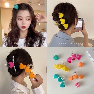 กิ๊บหนีบผม รูปหัวใจ ขนาดใหญ่ สไตล์เกาหลี สําหรับผู้หญิง หลากสี