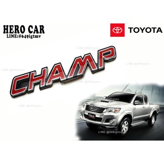 โลโก้ LOGO CHAMP เคลือบเงา ติดท้ายรถยนต์ TOYOTA VIGO CHAMP ขนาดยาว15.2cm. กว้าง 2.2cm.