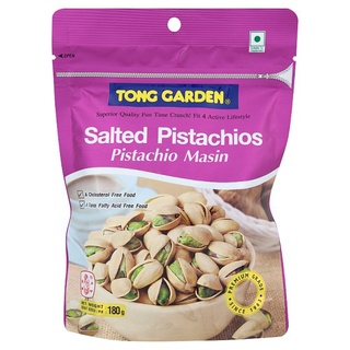 🔥แนะนำ!! ทองการ์เด้น ถั่วพิชทาชิโอ อบเกลือ 180กรัม Tong Garden Salted Pistachios Nuts 180g