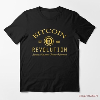 เสื้อยืดผ้าฝ้ายพิมพ์ลายขายดี เสื้อยืดผ้าฝ้าย คอกลม พิมพ์ลายกราฟฟิค Bitcoin Revolution s สําหรับผู้ชาย