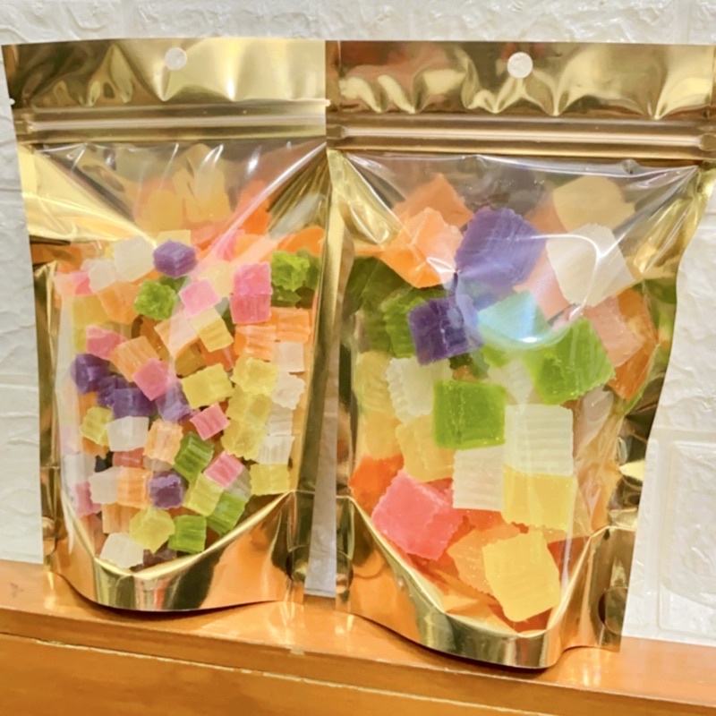 วุ้นกรอบ  🍏🍇🍊🍓🍒🍍 120-200กรัม หลายรสหลายสี