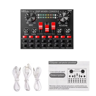 V8S+ Audio V8 Live Sound Card การ์ดเสียง for Phone Computer USB Headset Microphone การ์ดเสียงภายนอกWebcastมินิเอฟเฟคไมค์