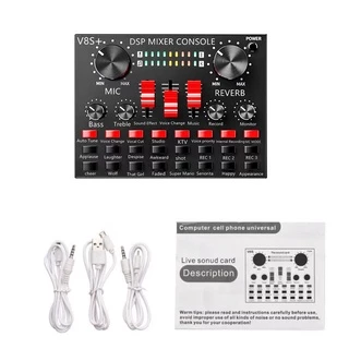 V8S+ Audio Live Sound Card การ์ดเสียง fo Phone Computer USB Headset Microphone rการ์ดเสียงภายนอก