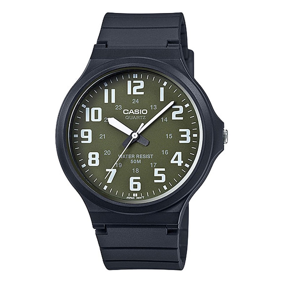 Casio Standard นาฬิกาข้อมือผู้ชาย สายเรซิ่น รุ่น MW-240,MW-240-3B - สีดำ