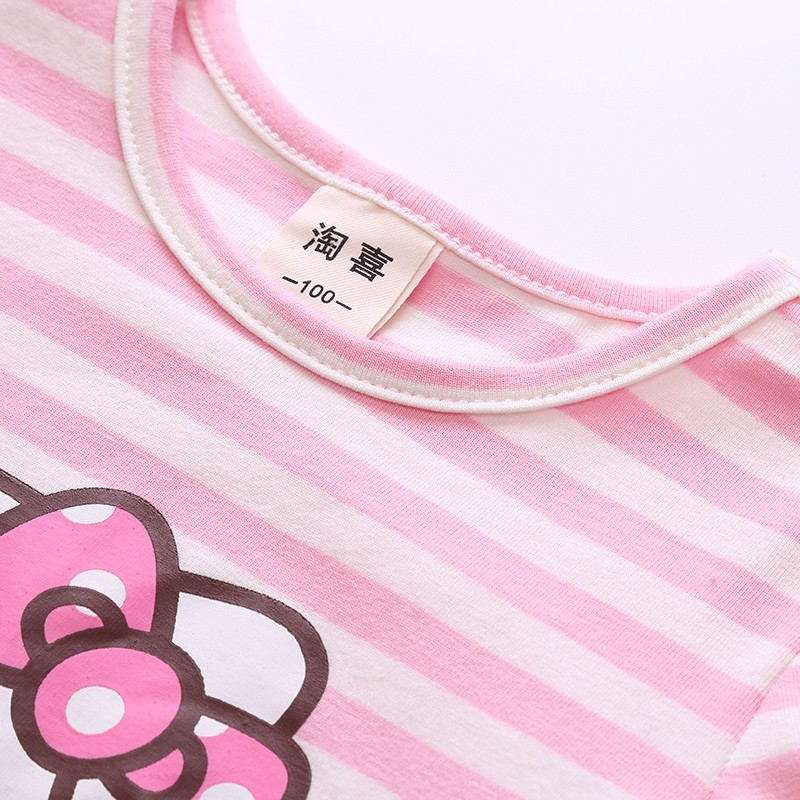 เสื้อยืดเด็ก ผ้าคอตตอนนิ่มมาก ลาย Hello Kitty สีน้ำเงิน สีชมพู 1 ตัว - รูปที่ 6