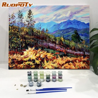 Ruopoty ภาพจิตรกรรมบนผ้าใบ อะคริลิค ตามตัวเลข รูปทิวทัศน์ 40x50 ซม. สําหรับตกแต่งผนังบ้าน DIY