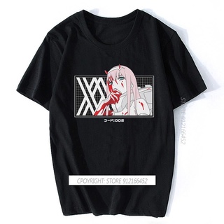 【ผ้าฝ้ายแท้】เสื้อยืดแขนสั้น พิมพ์ลายอนิเมะตลก Bloody Zero Two From Darling In The Franxx สไตล์สตรีท