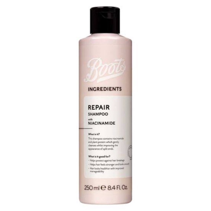 Boots Hair repair Ingredient – Niacinamide ฟื้นบำรุงผมแห้งเสีย และแตกปลาย แชมพู ทรีตเม้นต์ เซรั่ม ราคา ถูกที่สุด ดีลบีเคเค แกลเลอรีภาพที่ 2