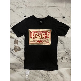 OBEY 1989 OLD SCHOOL BLACK TEE เสื้อยืดแบรนด์ชายของแท้สีดำ