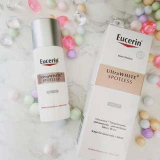 EUCERIN ULTRAWHITE+ SPOTLESS NIGHT FLUID 50ML ยูเซอริน ลดฝ้าแดดหนาลึก และจุดด่างดำที่ต้นตอได้ดีกว่า 10 เท่า