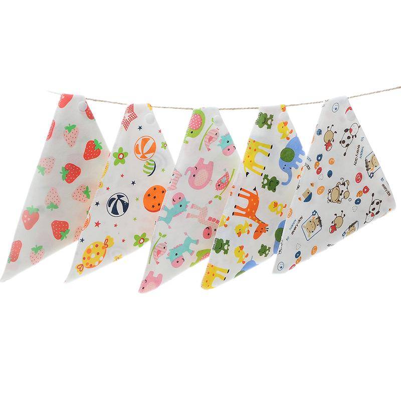 ผ้ากันเปื้อน ผ้าพันคอ ทรงสามเหลี่ยม ลายการ์ตูน สําหรับเด็กทารก