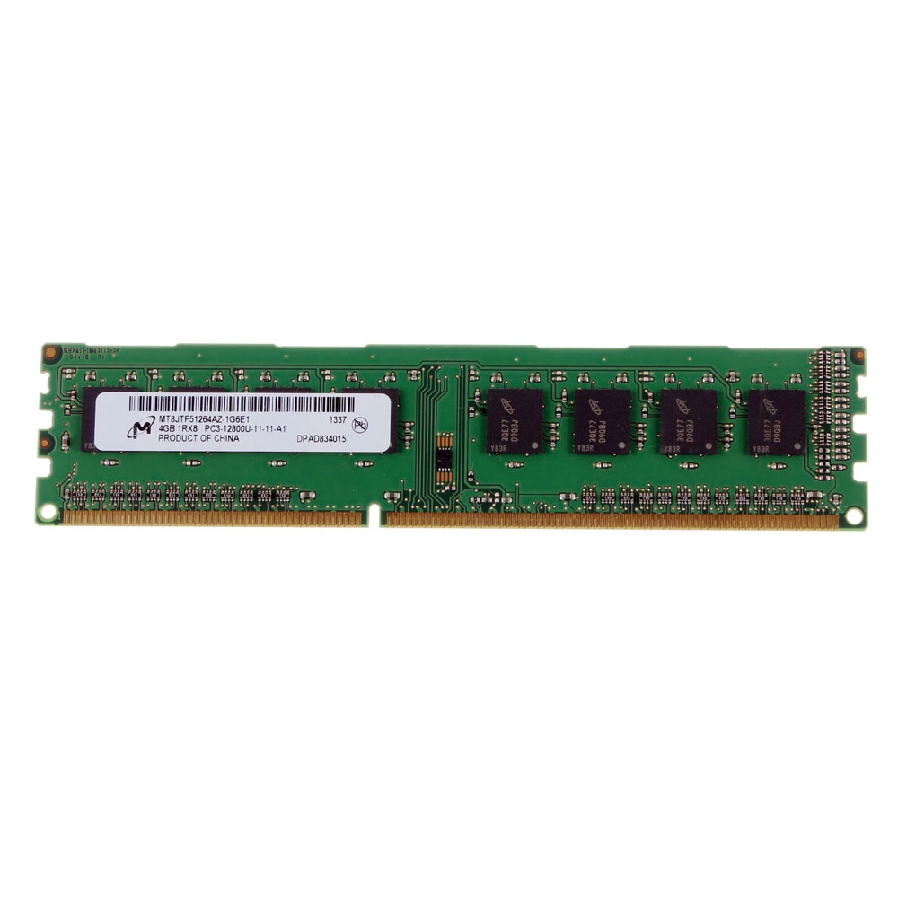 แรมหน่วยความจํา Micron 4GB 1Rx8 PC3-12800U DDR3 1600Mhz 240PIN DIMM