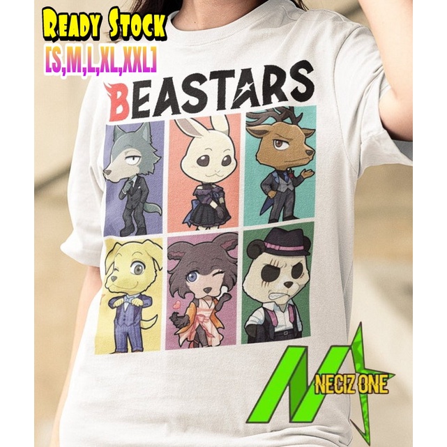 BEASTARS JAPANESE MANGA ANIME เสื้อยืด UNISEX ผู้ชายผู้หญิงเสื้อ MADE OF COMBED COTTON