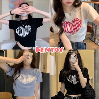 Bentoy(66050)เสื้อยืดแขนสั้นไหมพรม คอกลม ลายพิมพ์ทรงหัวใจน่ารัก