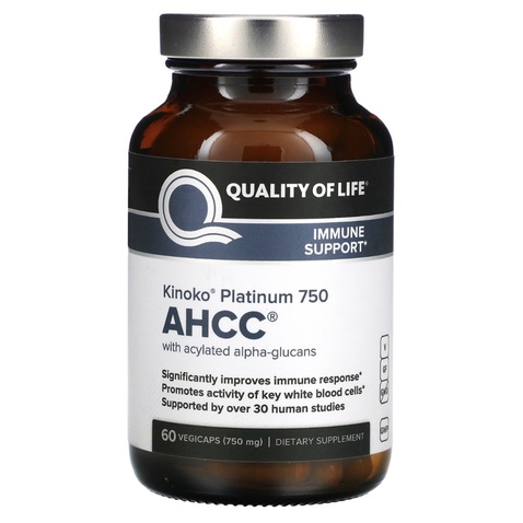 Kinoko Platinum AHCC 750 mg * 60 Vegicaps (Quality of Life Labs)