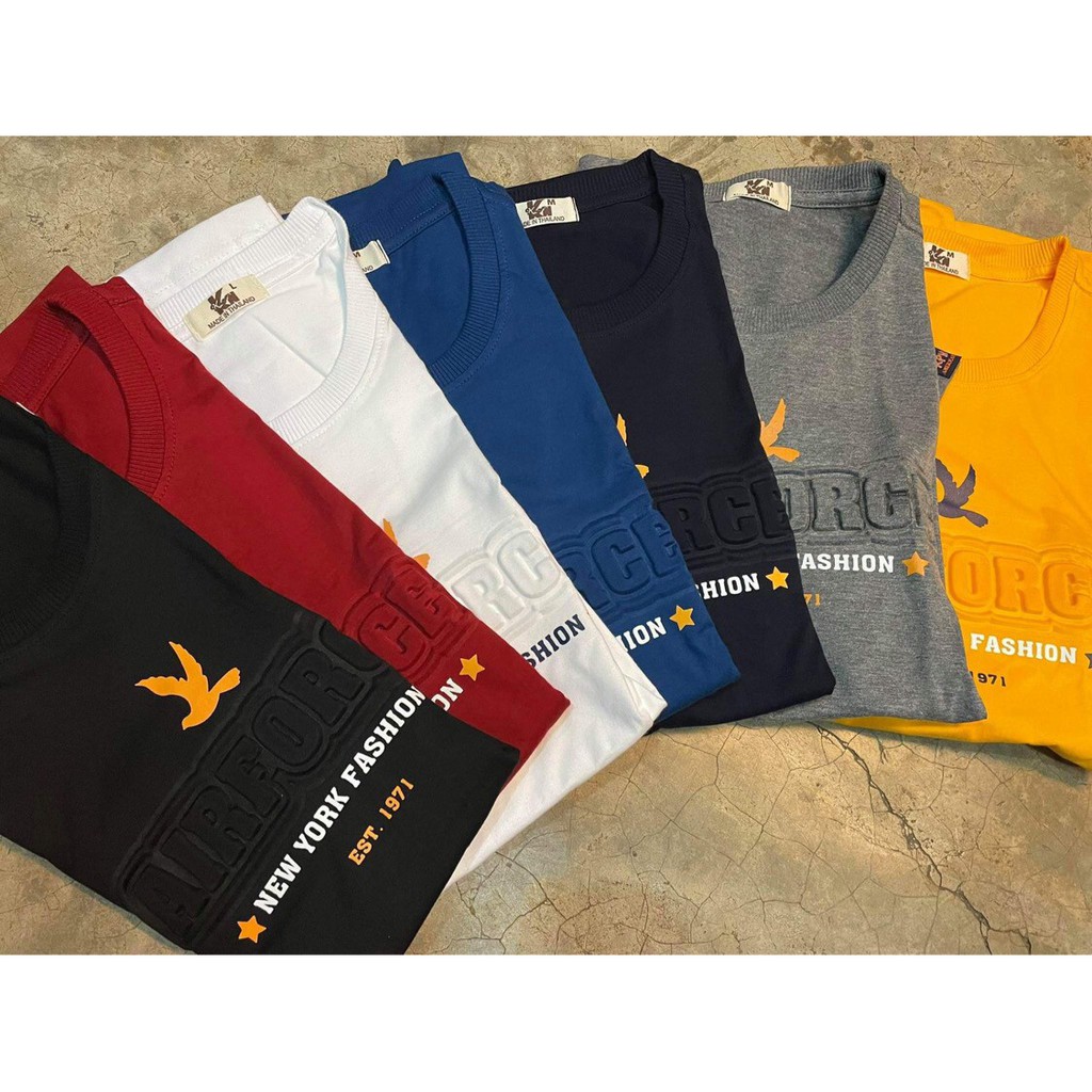 #เสื้อยืดแขนสั้น M-2XL CC DOUBLE O รุ่นโลโก้ New York CC-OO #แบบนูน #ลายนก #เสื้อคอกลมผ้า Cotton อย่างดี 👕สวมใส่สบาย