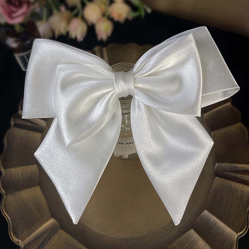 กิ๊บติดผม ผ้าซาติน ประดับโบว์ ขนาดใหญ่ แฮนด์เมด หรูหรา สไตล์เกาหลี สําหรับผู้หญิง - รูปที่ 3