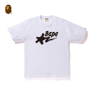 HH BAPE Mens Spring and Summer Fancy Letter Star Printing Multicolor Casual Short-sleeved T-shirt  เสื้อยืดผ้าฝ้าย