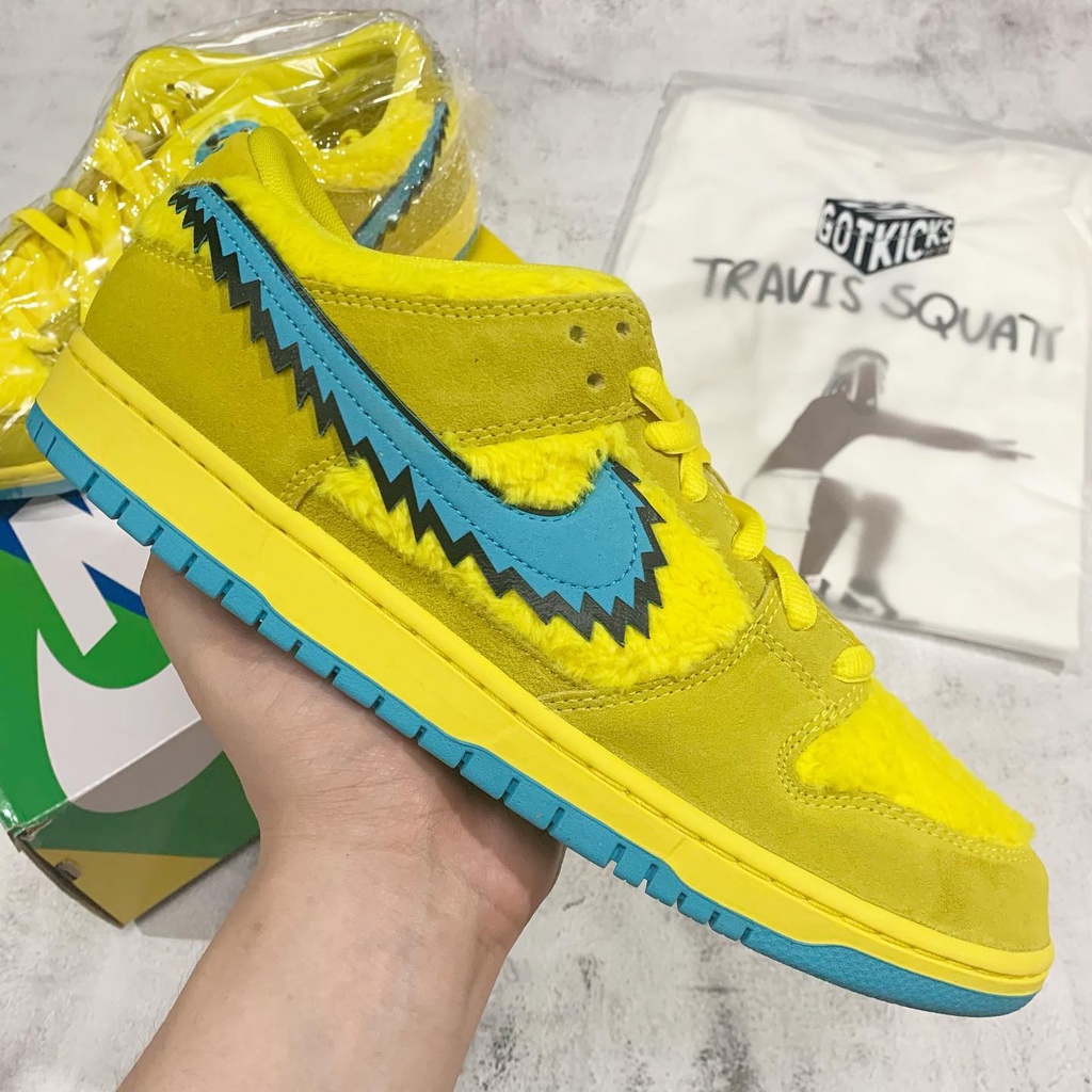 [DS] Nike SB Dunk Low Grateful Dead Bears Opti Yellow size 8us