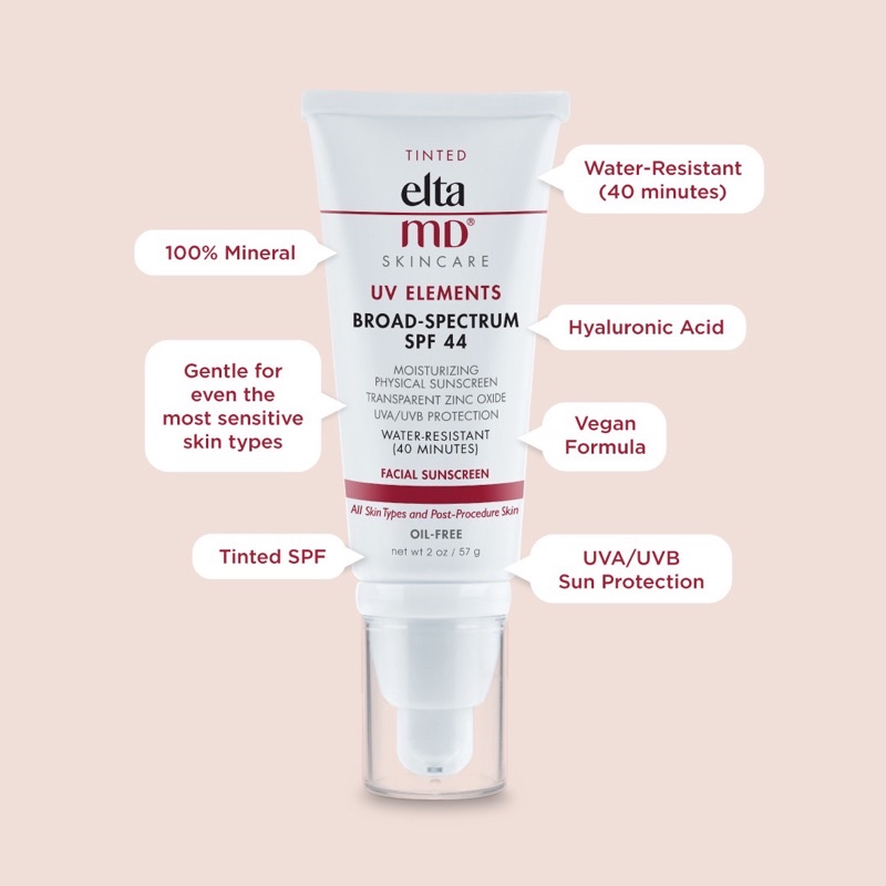 EltaMD UV Elements Facial Sunscreen, SPF 44, Tinted, 2 oz/60 mL