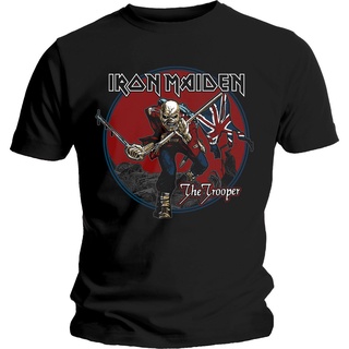 เสื้อผ้าผชLsmtx1 เสื้อยืดแขนสั้น พิมพ์ลาย Iron Maiden The Trooper Sky Merchandise พลัสไซซ์ สําหรับผู้ชายS-5XL