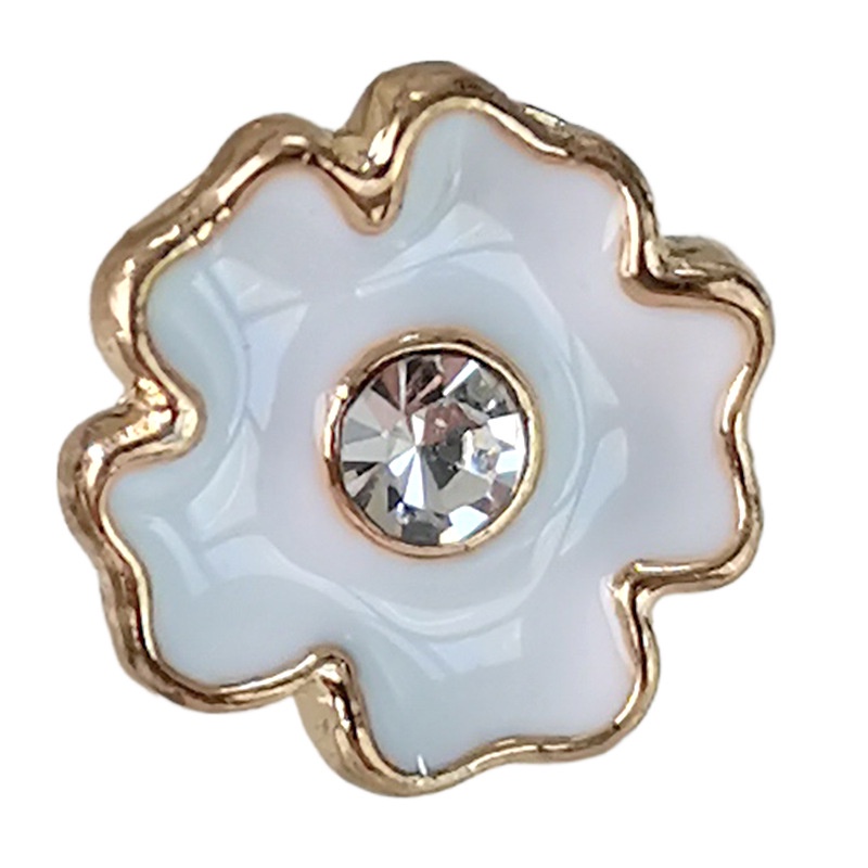 กระดุมดอกไม้ ประดับพลอยเทียม 11 มม. สีขาว สําหรับตกแต่งเสื้อเชิ้ตผู้หญิง 10 ชิ้น ต่อล็อต - รูปที่ 5