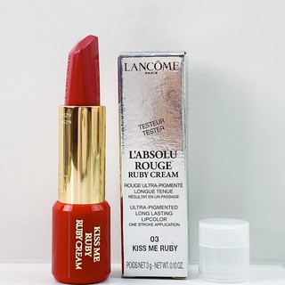 ลิป Lancome LAbsolu Rouge 3.4g เคาน์เตอร์ 1,400฿ ขายเพียง 999฿ ค่าส่ง 65฿ ( ไซส์จริง ฝาพลาสติก ) มีเบอร์ดังนี้...  Ruby