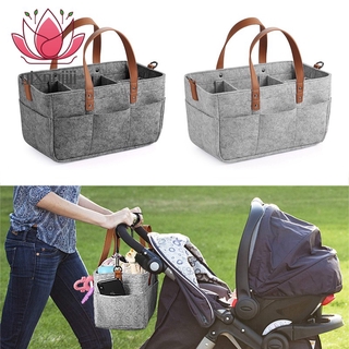 Baby Diaper Caddy Organizer Holder Shower Basket Nursery Storage Bin Car Storage Basket Wipes Toys Tote Bag Light Grey