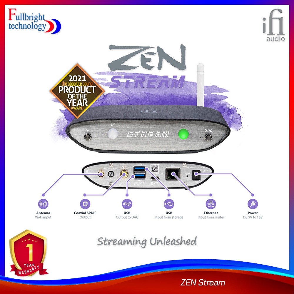 iFi Audio ZEN Stream เครื่องสตรีมเมอร์ Hi-Res Wi-Fi 32bit/384kHz DSD256 รับประกันศูนย์ไทย 1 ปี