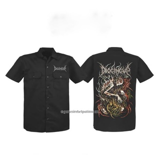 เสื้อเชิ้ตทํางาน Digingup Deathmetal x Garasi Rebel Distro x Extreme Music สําหรับผู้ชาย